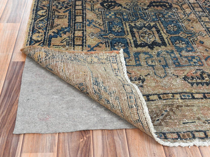 Brown 3'5" x 10'6" Vintage Hand knotted Wool Rug - Sku: O081077