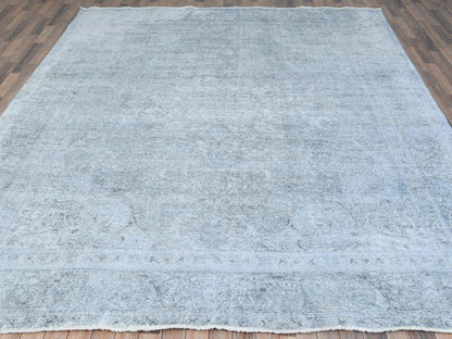 Blue 9'10" x 12'2" Vintage Hand knotted Wool Rug - Sku: O081099
