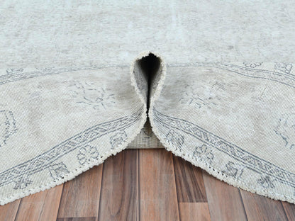Beige 9'7" x 13'2" Vintage Hand knotted Wool Rug - Sku: O081125