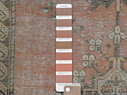 Baluch Vintage hand-knotted worn wool rug in Red & Ivory, 3'7" x 6'6" — SKU O081155 (view 4)