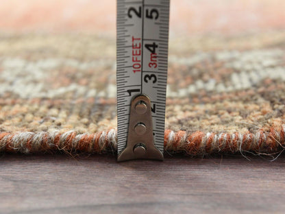 Baluch Vintage hand-knotted worn wool rug in Red & Ivory, 3'7" x 6'6" — SKU O081155 (view 6)