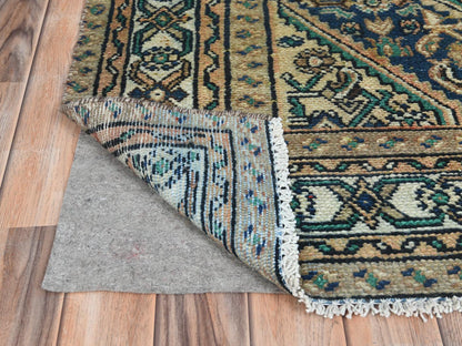 Yellow 6'3" x 9'7" Vintage Hand knotted Wool Rug - Sku: O081175