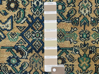 Yellow 6'3" x 9'7" Vintage Hand knotted Wool Rug - Sku: O081175