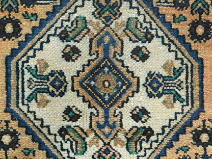 Yellow 6'3" x 9'7" Vintage Hand knotted Wool Rug - Sku: O081175