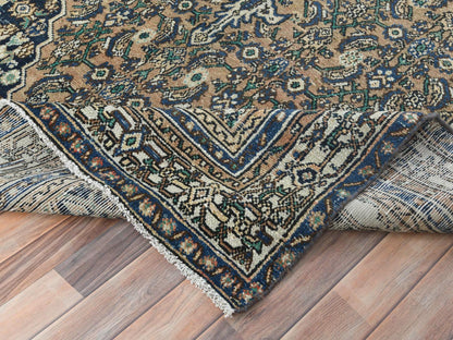 Brown 6'6" x 9'6" Vintage Hand knotted Wool Rug - Sku: O081194