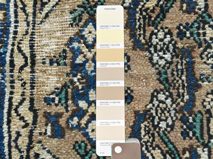 Brown 6'6" x 9'6" Vintage Hand knotted Wool Rug - Sku: O081194
