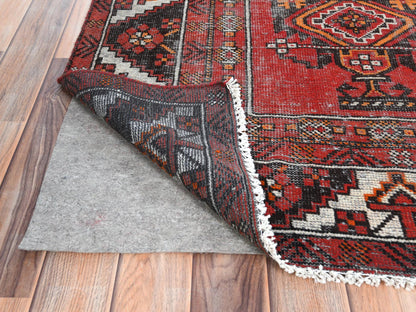 Red 3'9" x 6'4" Vintage Hand knotted Wool Rug - Sku: O081210