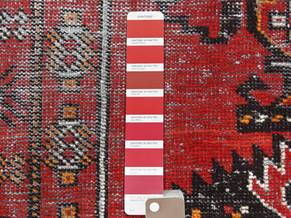 Red 3'9" x 6'4" Vintage Hand knotted Wool Rug - Sku: O081210