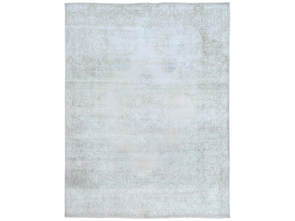 Kerman Vintage hand-knotted worn wool rug in Ivory & Beige, 9'7" x 12'6" — SKU O081247