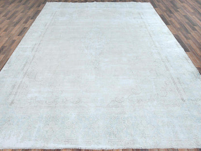 Beige 9'8" x 12'10" Vintage Hand knotted Wool Rug - Sku: O081248