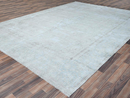 Beige 9'8" x 12'10" Vintage Hand knotted Wool Rug - Sku: O081248