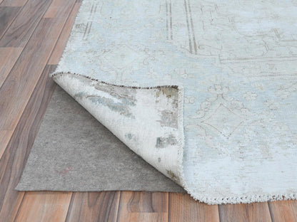 Beige 9'8" x 12'10" Vintage Hand knotted Wool Rug - Sku: O081248