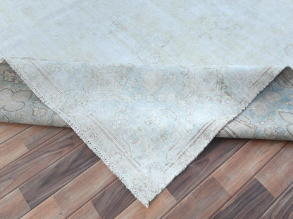 Beige 9'8" x 12'10" Vintage Hand knotted Wool Rug - Sku: O081248