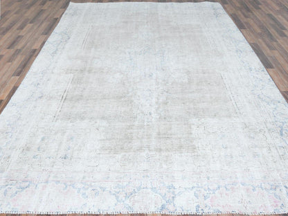 Beige 8'7" x 12'0" Vintage Hand knotted Wool Rug - Sku: O081249