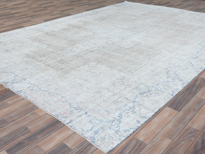 Beige 8'7" x 12'0" Vintage Hand knotted Wool Rug - Sku: O081249