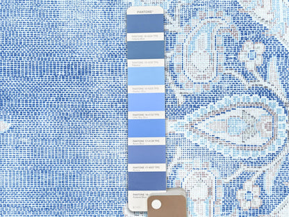 Blue 10'0" x 13'0" Vintage Hand knotted Wool Rug - Sku: O081253