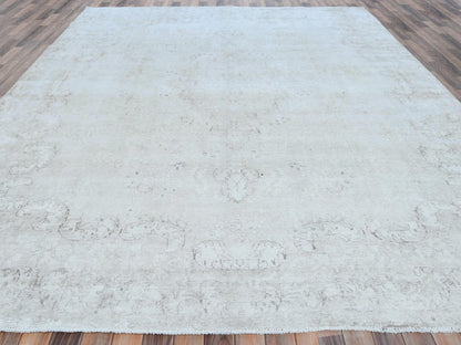 Kerman Vintage hand-knotted worn wool rug in Ivory, 9'8" x 12'5" — SKU O081261 (view 2)