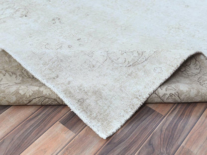 Kerman Vintage hand-knotted worn wool rug in Ivory, 9'8" x 12'5" — SKU O081261 (view 6)