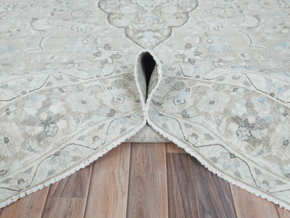 Beige 7'6" x 10'10" Vintage Hand knotted Wool Rug - Sku: O081267