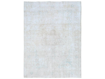 Beige 8'1" x 10'9" Vintage Hand knotted Wool Rug - Sku: O081285