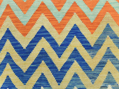 Multicolored 6'6" x 9'3" Flatweave / Kilim Hand woven Wool Rug - Sku: O081585