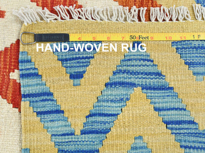 Multicolored 6'6" x 9'3" Flatweave / Kilim Hand woven Wool Rug - Sku: O081585