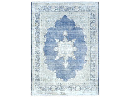Blue 8'9" x 12'0" Vintage Hand knotted Wool Rug - Sku: O081608
