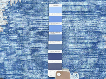 Blue 8'9" x 12'0" Vintage Hand knotted Wool Rug - Sku: O081608