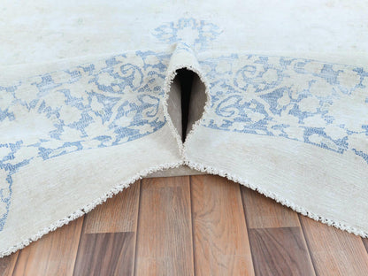 Blue 9'7" x 13'10" Vintage Hand knotted Wool Rug - Sku: O081617