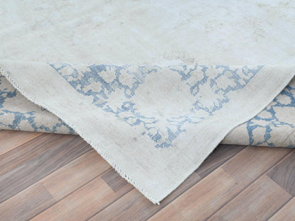 Blue 9'7" x 13'10" Vintage Hand knotted Wool Rug - Sku: O081617