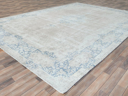 Beige 9'7" x 13'2" Vintage Hand knotted Wool Rug - Sku: O081628