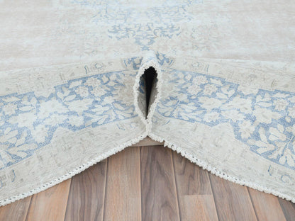 Beige 9'7" x 13'2" Vintage Hand knotted Wool Rug - Sku: O081628