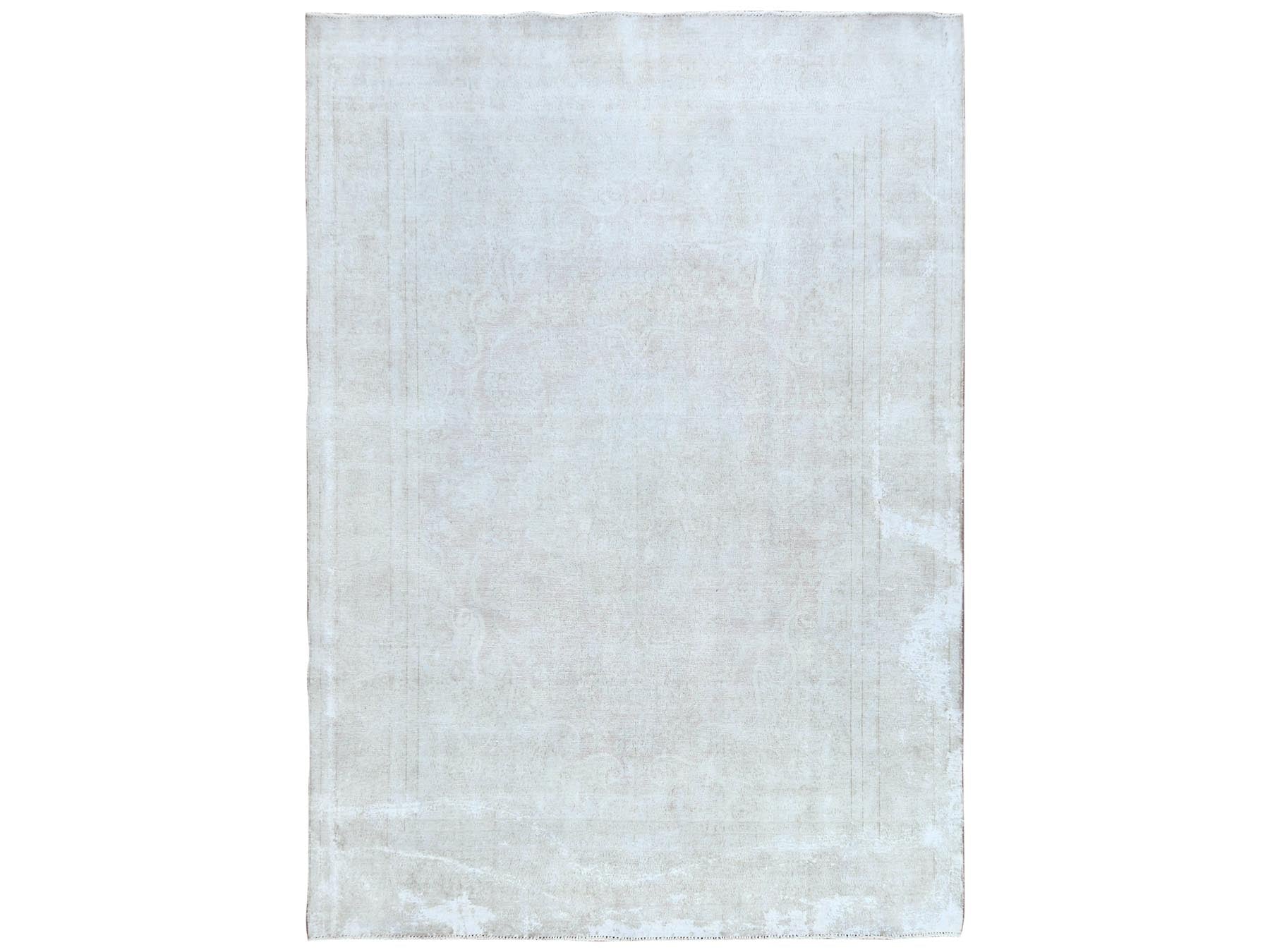 Kerman Vintage hand-knotted worn wool rug in Red & Brown, 8' x 11' — SKU O081630