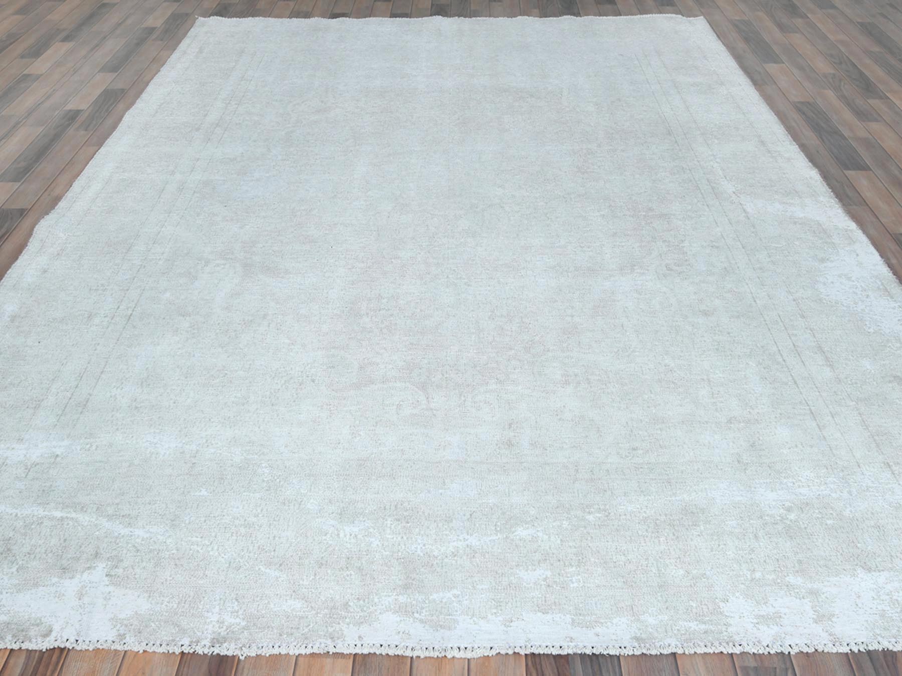 Kerman Vintage hand-knotted worn wool rug in Red & Brown, 8' x 11' — SKU O081630 (view 2)