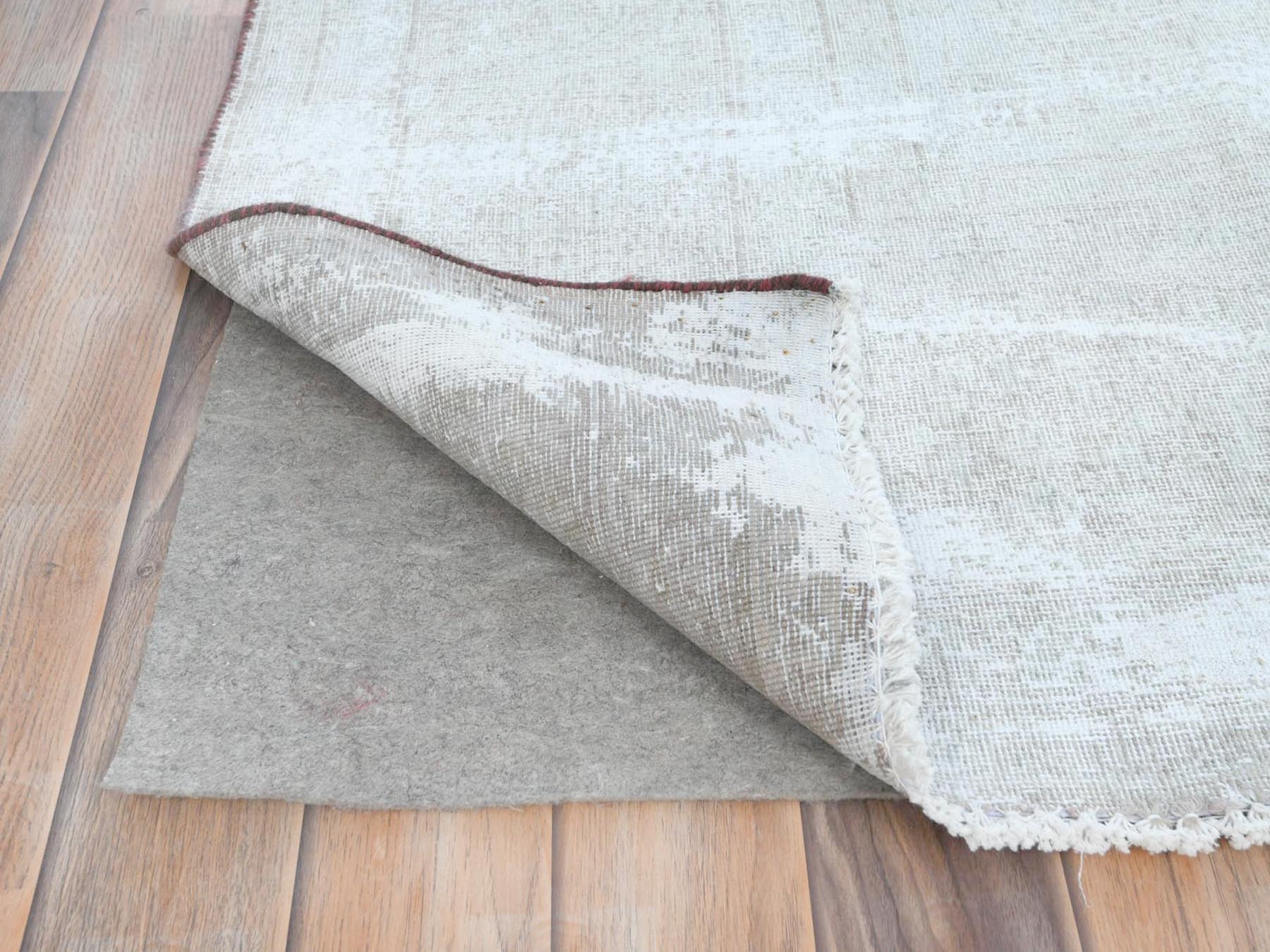 Kerman Vintage hand-knotted worn wool rug in Red & Brown, 8' x 11' — SKU O081630 (view 4)