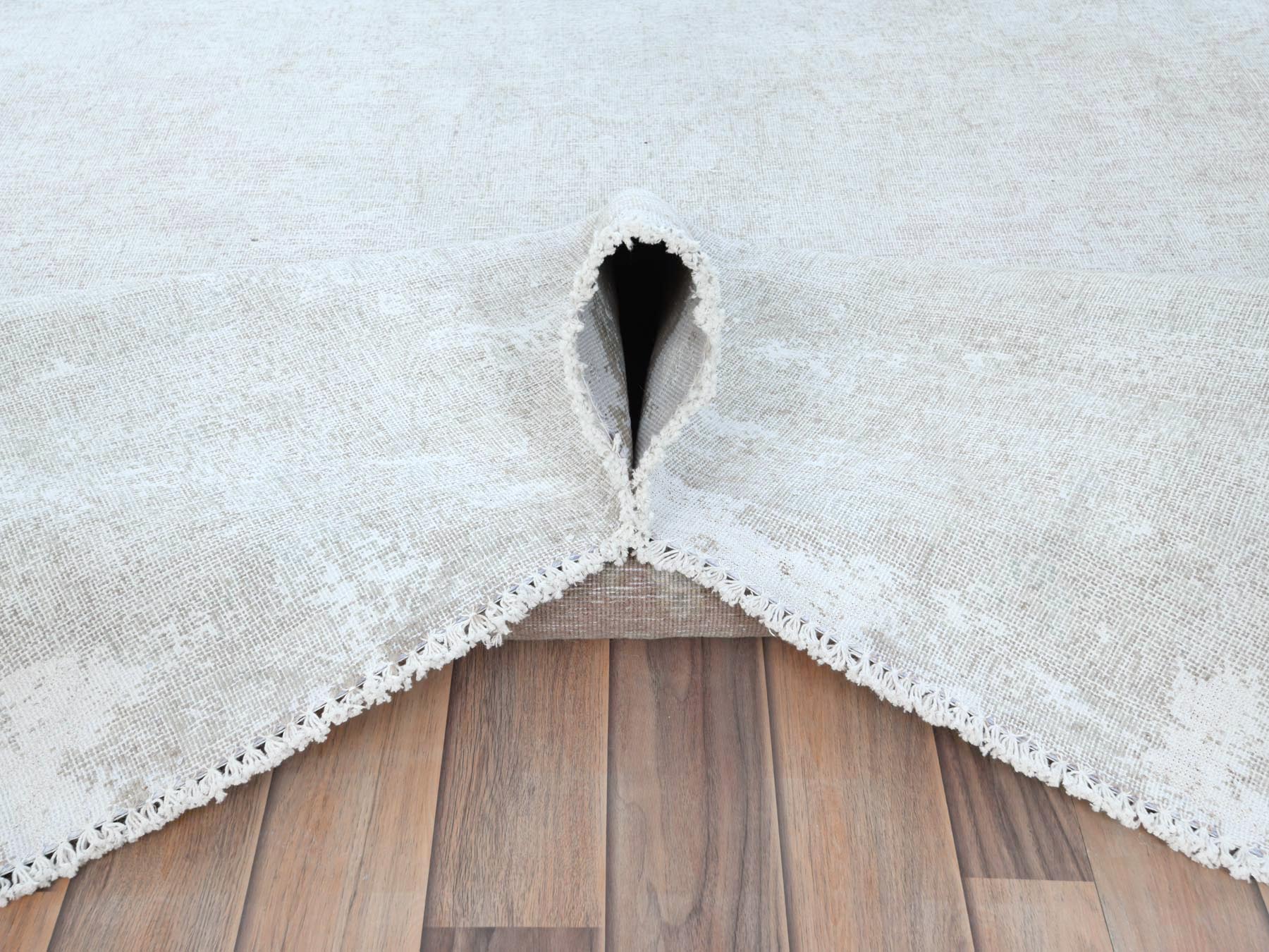 Kerman Vintage hand-knotted worn wool rug in Red & Brown, 8' x 11' — SKU O081630 (view 5)