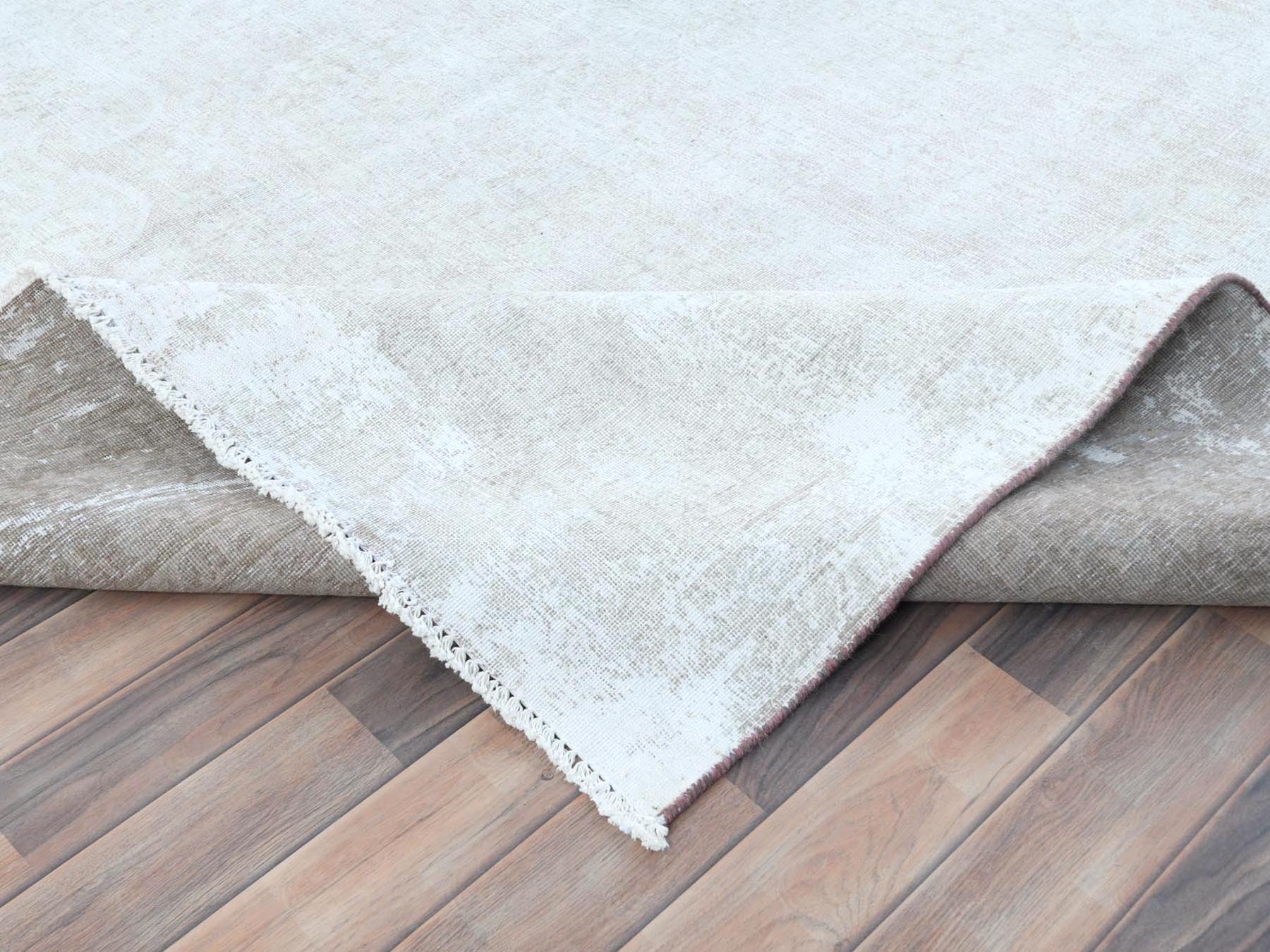 Kerman Vintage hand-knotted worn wool rug in Red & Brown, 8' x 11' — SKU O081630 (view 6)