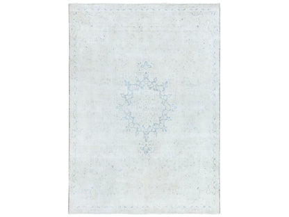 Kerman Vintage hand-knotted worn wool rug in Ivory, 7'2" x 10' — SKU O081632