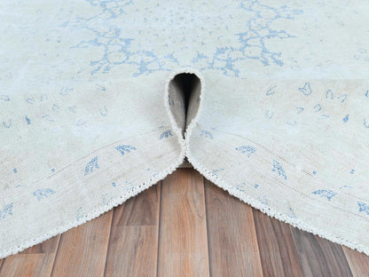 Kerman Vintage hand-knotted worn wool rug in Ivory, 7'2" x 10' — SKU O081632 (view 5)