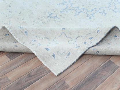 Kerman Vintage hand-knotted worn wool rug in Ivory, 7'2" x 10' — SKU O081632 (view 6)