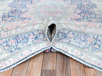 Blue 5'9" x 9'7" Vintage Hand knotted Wool Rug - Sku: O081634
