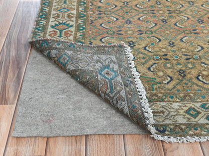 Brown 3'3" x 9'2" Vintage Hand knotted Wool Rug - Sku: O081638