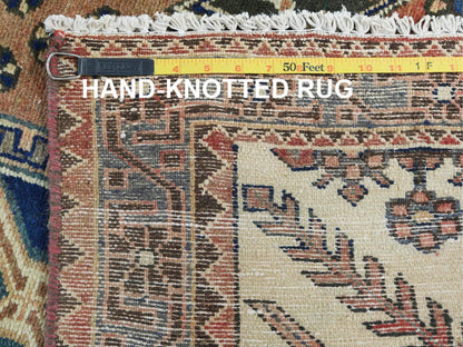 Brown 4'0" x 10'0" Vintage Hand knotted Wool Rug - Sku: O081659