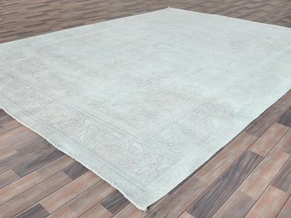 Ivory 9'5" x 12'6" Vintage Hand knotted Wool Rug - Sku: O081691
