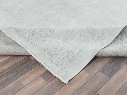 Ivory 9'5" x 12'6" Vintage Hand knotted Wool Rug - Sku: O081691