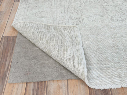 Tabriz Vintage hand-knotted worn wool rug in Ivory, 6'2" x 10'3" — SKU O081707 (view 5)