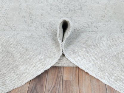 Tabriz Vintage hand-knotted worn wool rug in Ivory, 6'2" x 10'3" — SKU O081707 (view 6)