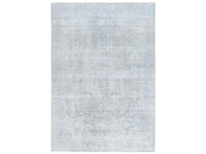 Tabriz Vintage hand-knotted worn wool rug in Ivory, 7'7" x 10'10" — SKU O081713