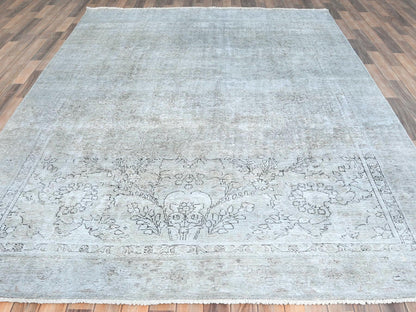 Ivory 7'7" x 10'10" Vintage Hand knotted Wool Rug - Sku: O081713