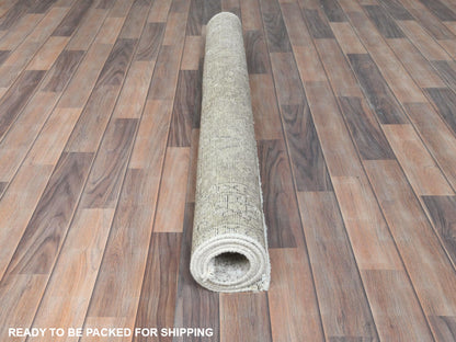 Tabriz Vintage hand-knotted worn wool rug in Ivory, 4'8" x 6'2" — SKU O081714 (view 5)